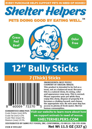 
            
                Load image into Gallery viewer, Thick 12 Inch Bully Sticks - 7 STICKS - Shelter Helpers
            
        