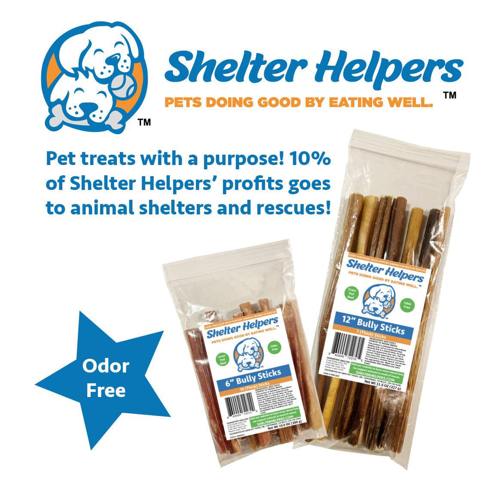 Thick 12 Inch Bully Sticks - 7 STICKS - Shelter Helpers